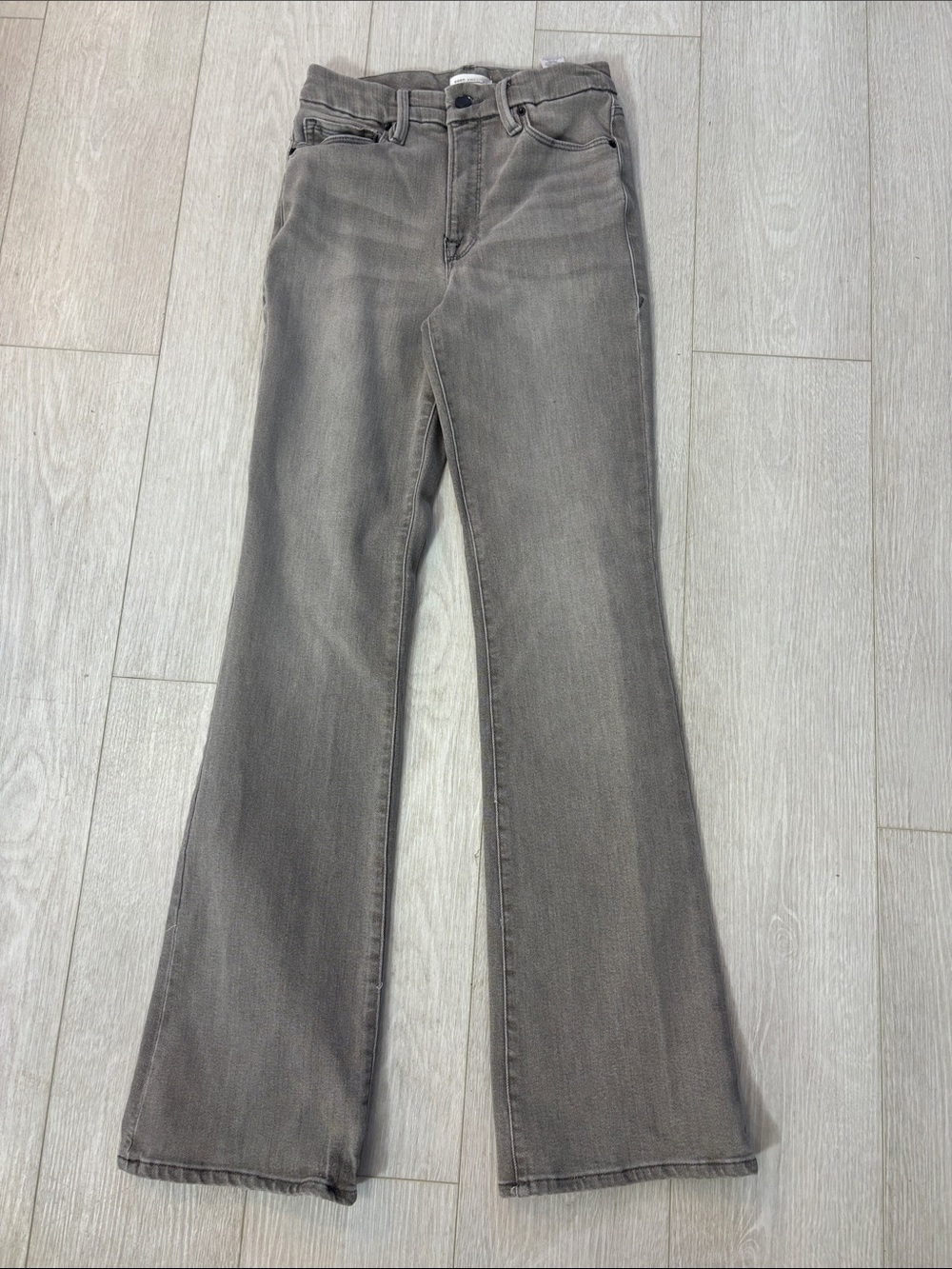 Good American Good Classic Bootcut Flare High Rise Jeans Dark Grey size 4 / 27